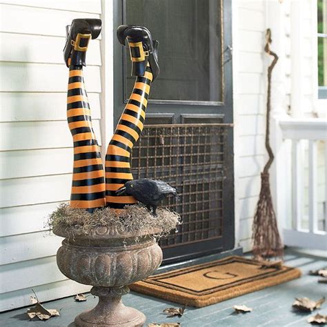 Make a Statement with Vibrant and Spooky Witch Leg Decorations